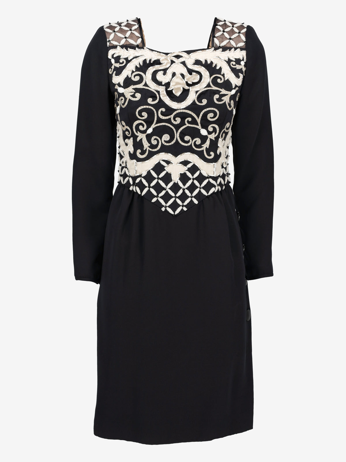 Valentino 1980s Dress in Black Silk Crepe AR012  Valentino 