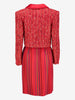 Valentino Boutique Quilted Collar Speckle Design Jacket & Strip Print Skirt Set AR014  Valentino 
