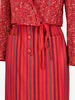Valentino Boutique Quilted Collar Speckle Design Jacket & Strip Print Skirt Set AR014  Valentino 