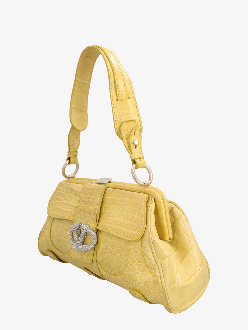 Valentino Shoulder Bag In Yellow Cocco B4625.22  Valentino 