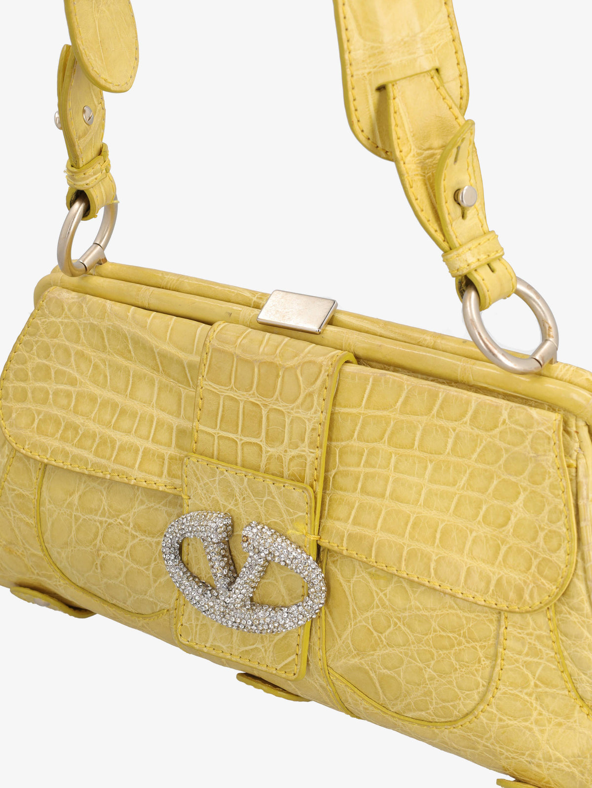 Valentino Shoulder Bag In Yellow Cocco B4625.22  Valentino 