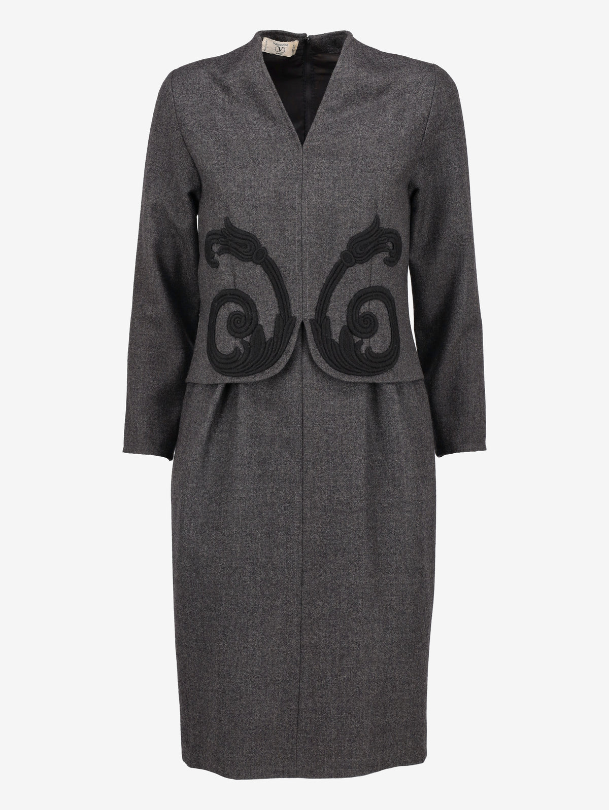 Valentino Wool Midi Dress with Layered-Effect Design CVM24.75.34  Valentino 
