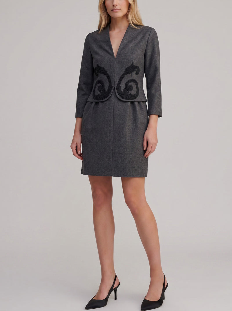 Valentino Wool Midi Dress with Layered-Effect Design CVM24.75.34  Valentino 