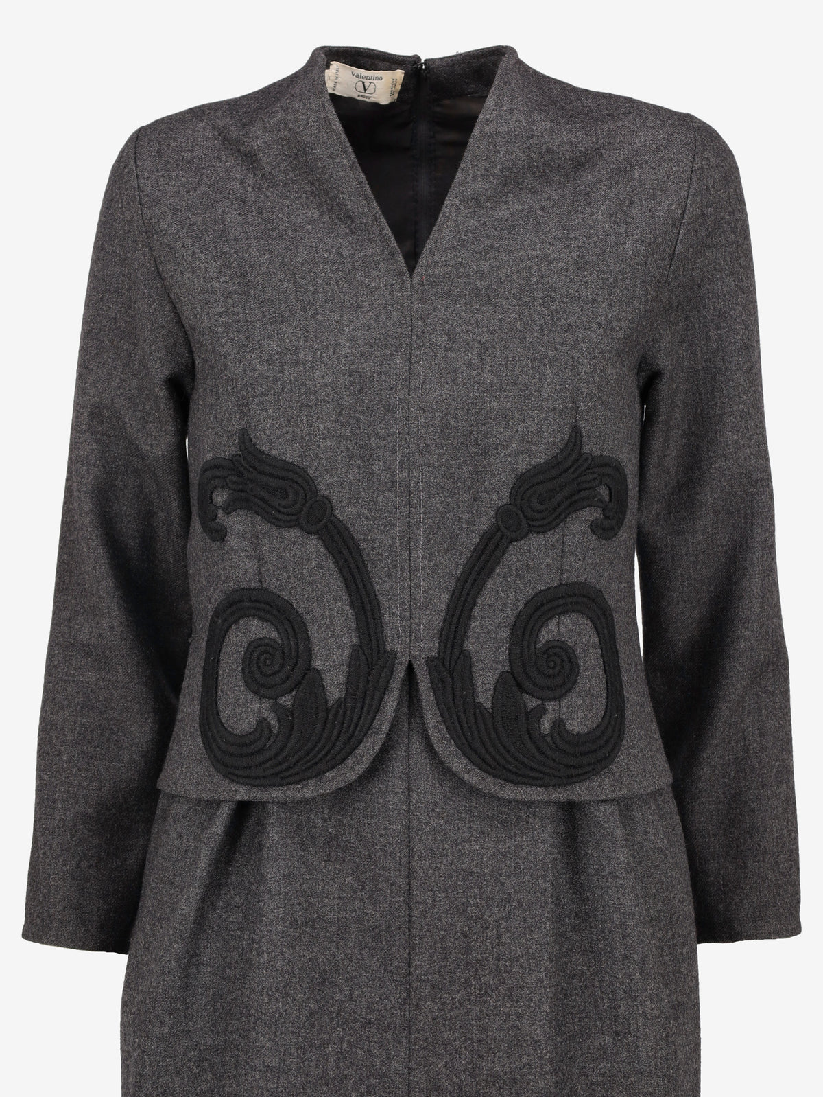 Valentino Wool Midi Dress with Layered-Effect Design CVM24.75.34  Valentino 