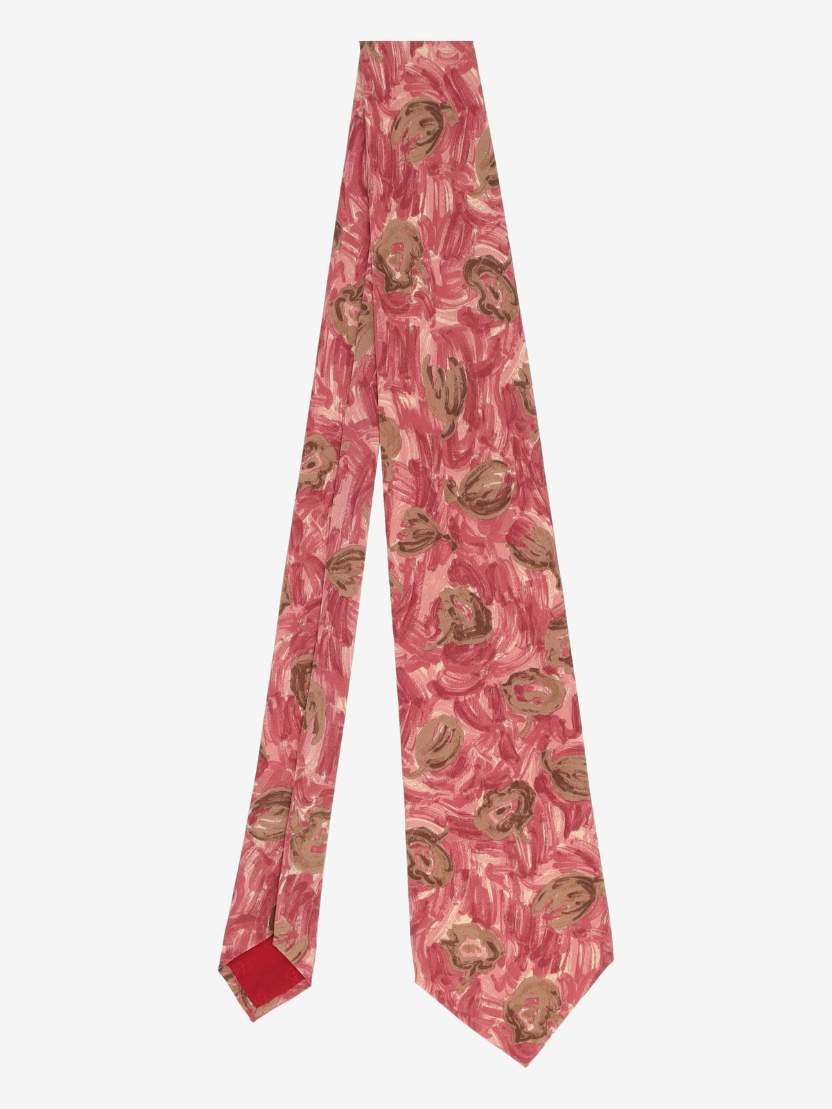 Valentino Red Silk Tie with Painted Floral Motif MU260921.104  Valentino 
