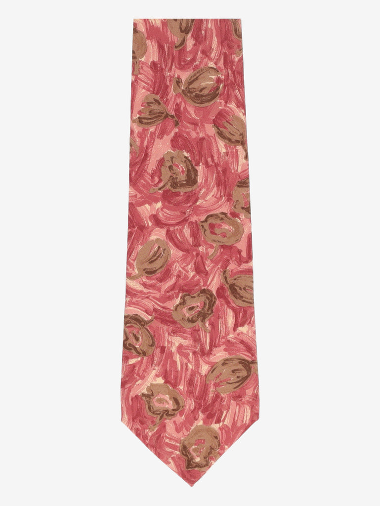 Valentino Red Silk Tie with Painted Floral Motif MU260921.104  Valentino 