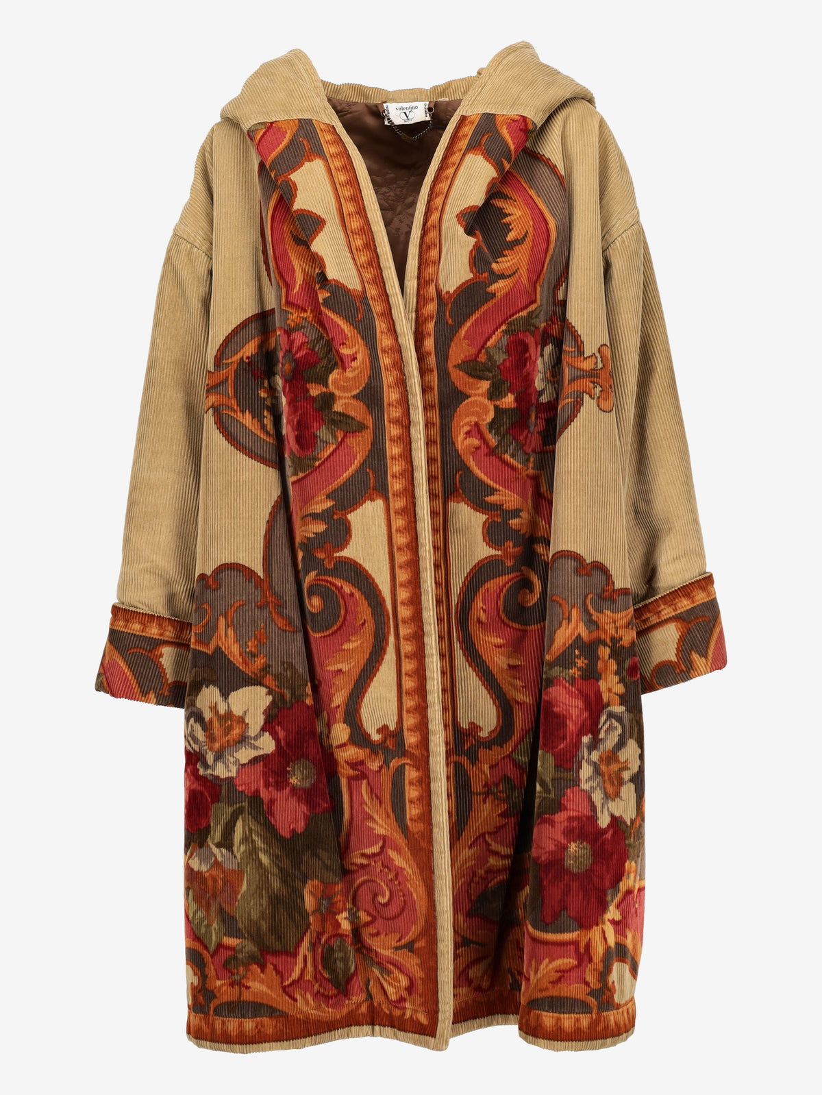 Valentino Vintage Oversized Corduroy Coat with Baroque Motifs W27526.199  Valentino 