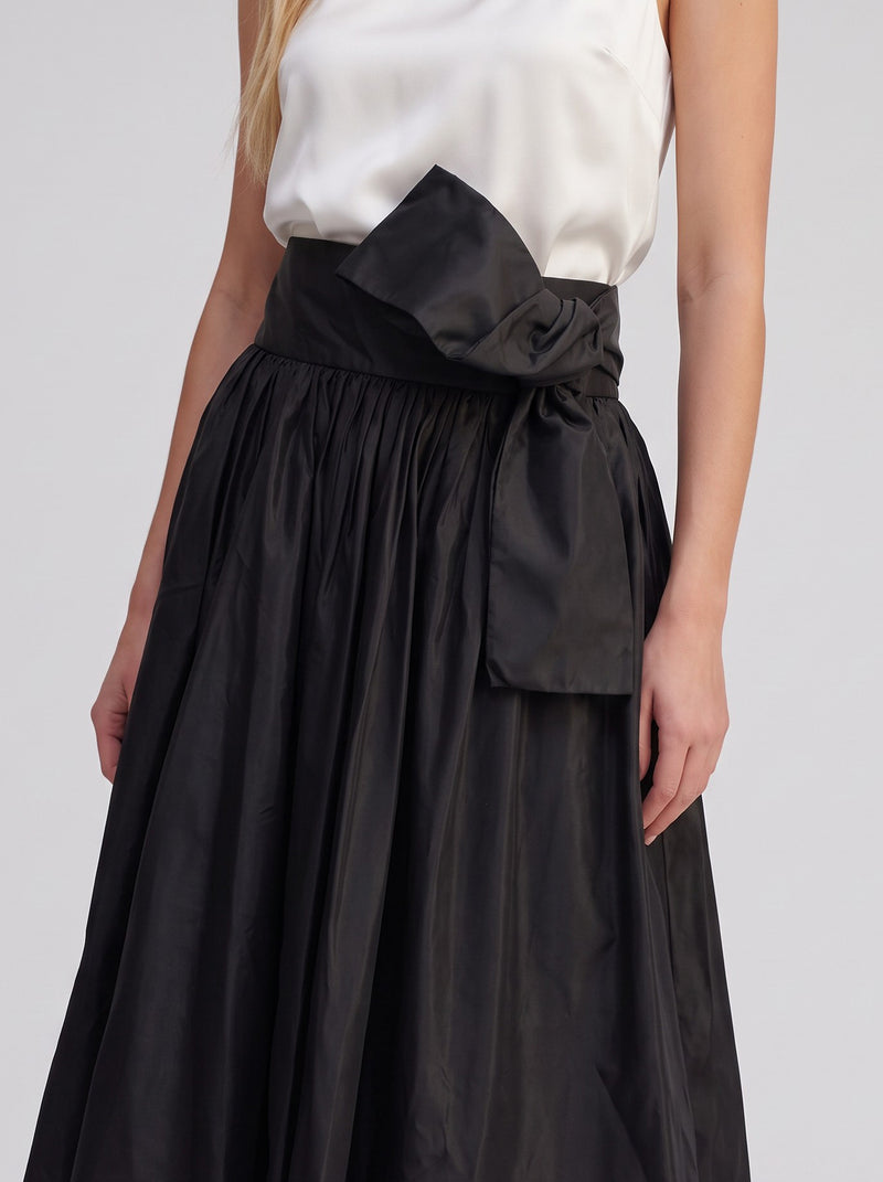 Valentino Lightweight Silk Midi Skirt with Bow W2926.36  Valentino 