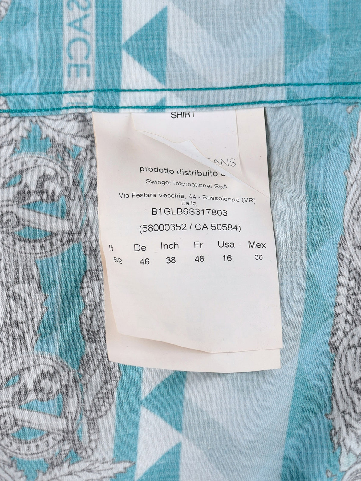 Versace Jeans Vintage Blue Printed Cotton Shirt MR12926.18  Versace 