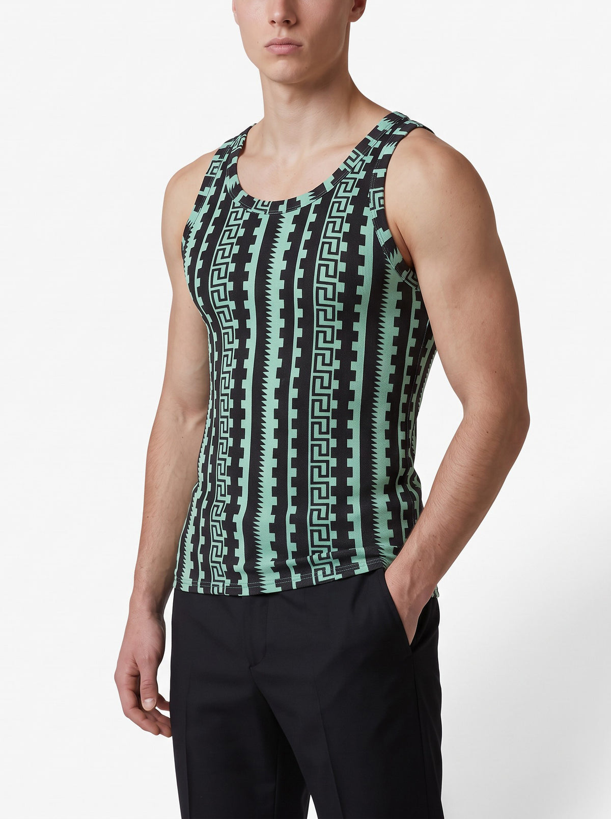 Versace Vintage Geometric Fitted Tank Top MR12926.27  Versace 