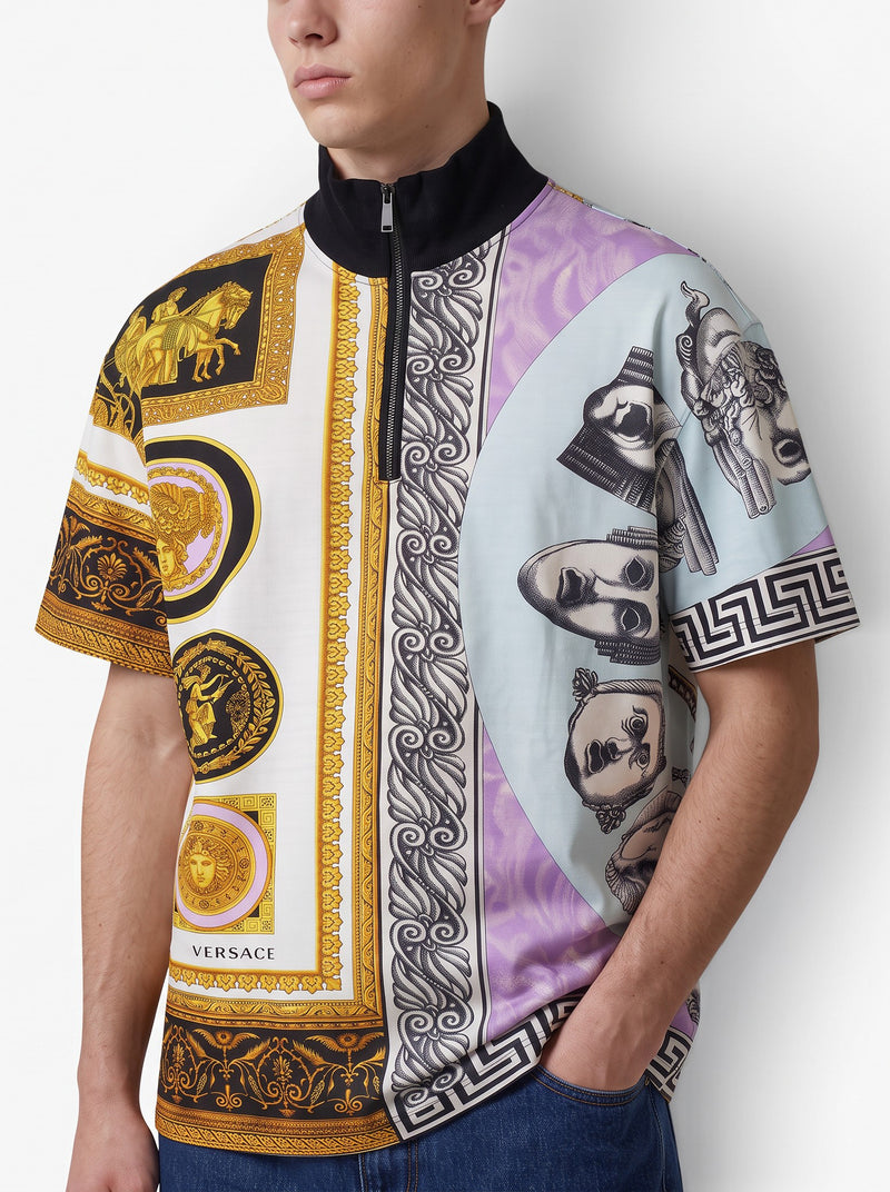 Versace Vintage High-Neck Printed Polo Shirt MR12926.2  Versace 