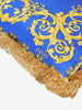 Versace Blue Silk Cushion with Fringe Border MR12926.50  Versace 