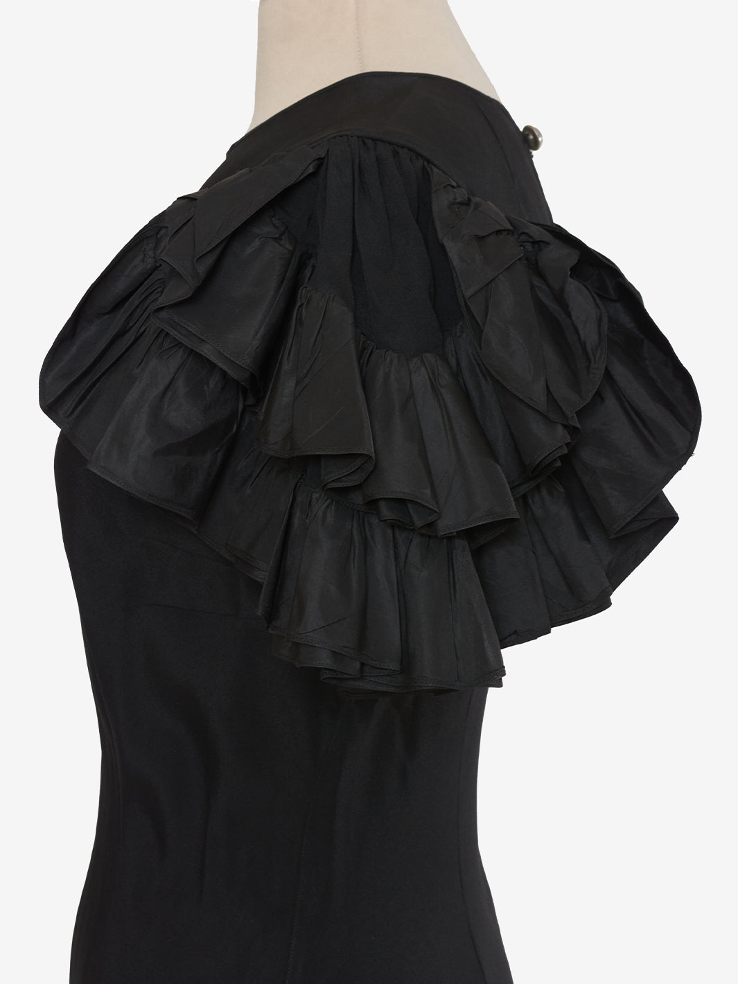 Vintage ruffle taffetà dress - '36s AR003  Vintage 
