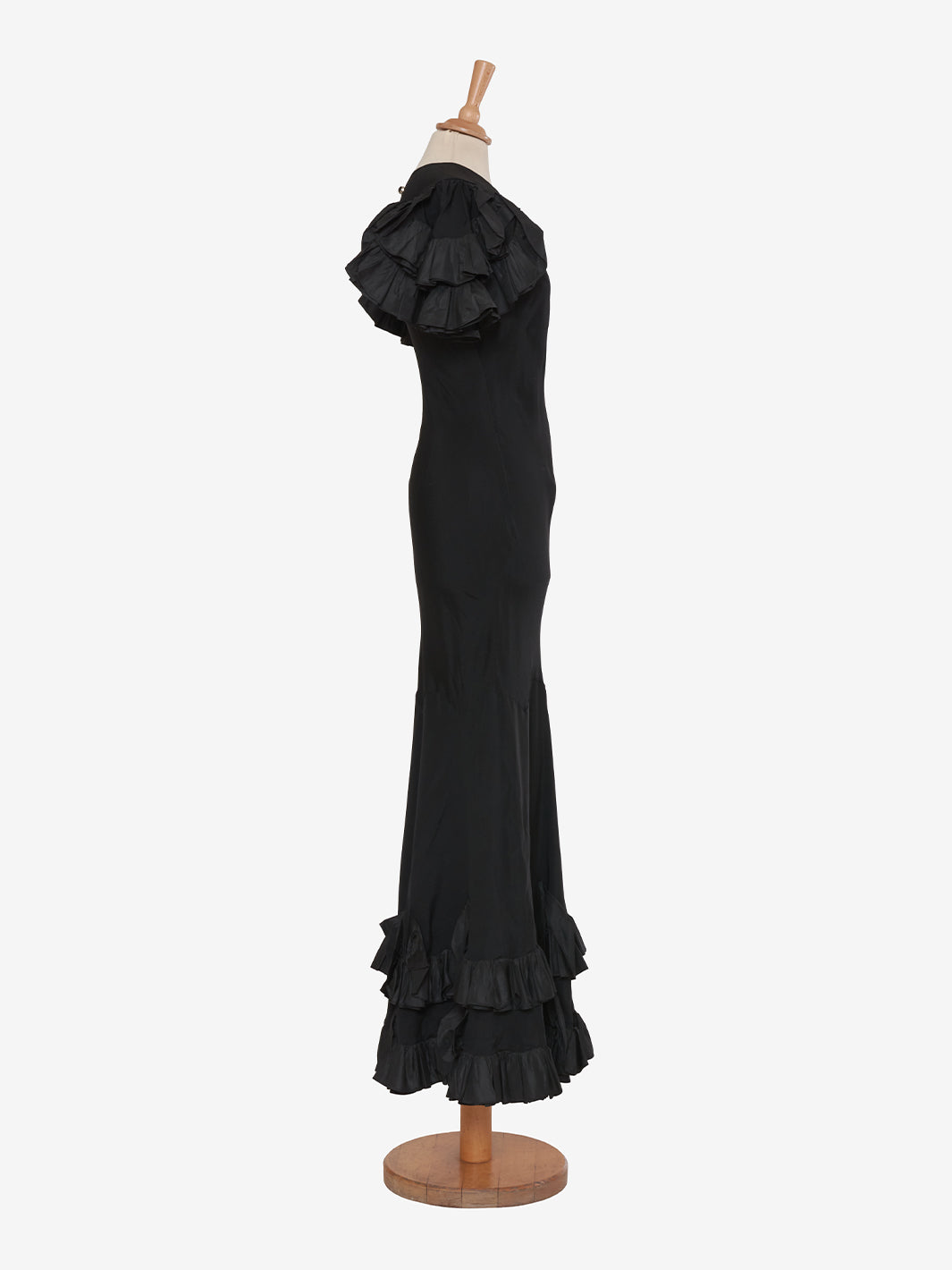 Vintage ruffle taffetà dress - '36s AR003  Vintage 