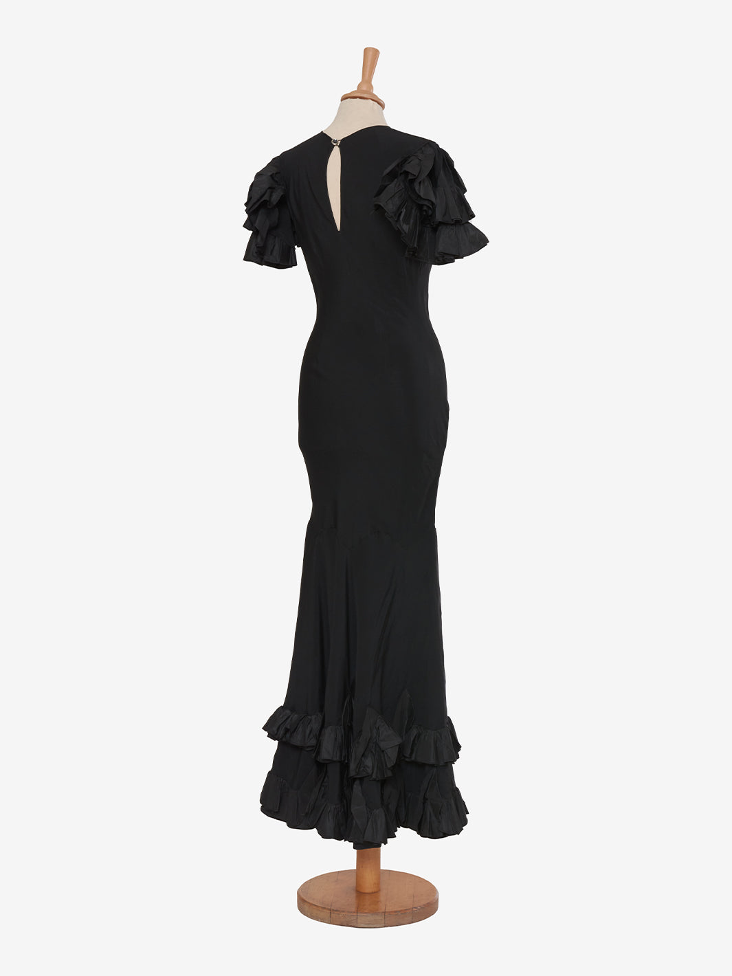 Vintage ruffle taffetà dress - '36s AR003  Vintage 