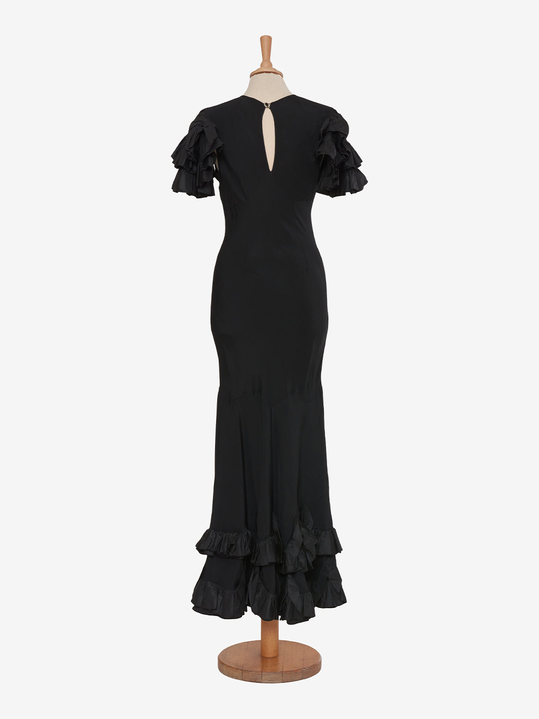 Vintage ruffle taffetà dress - '36s AR003  Vintage 