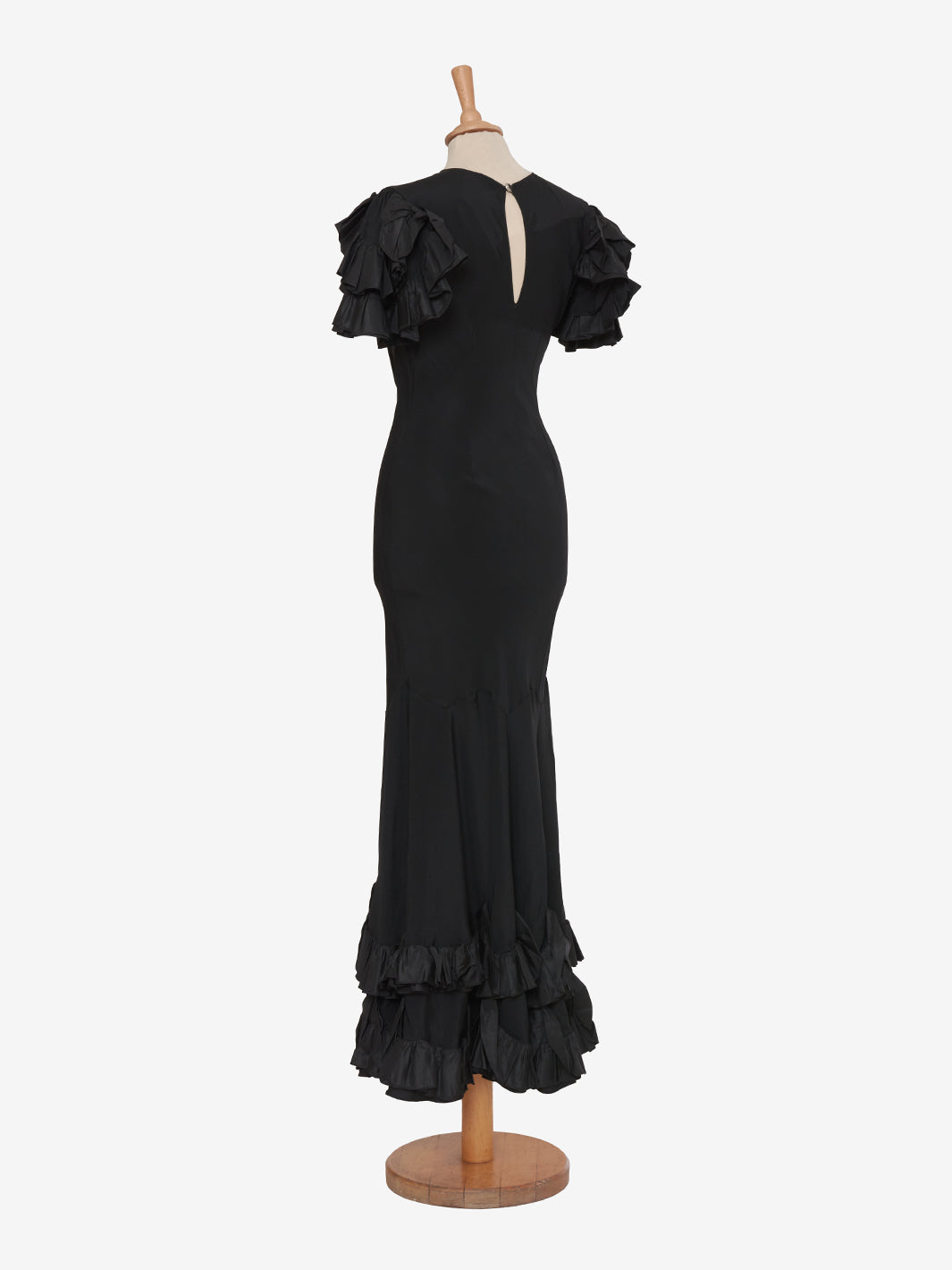 Vintage ruffle taffetà dress - '36s AR003  Vintage 