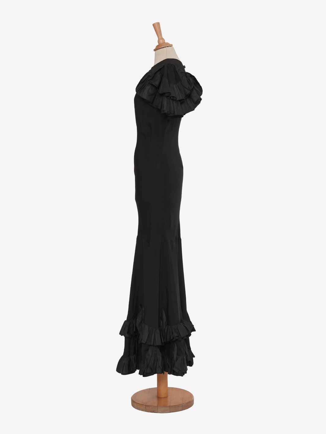 Vintage ruffle taffetà dress - '36s AR003  Vintage 