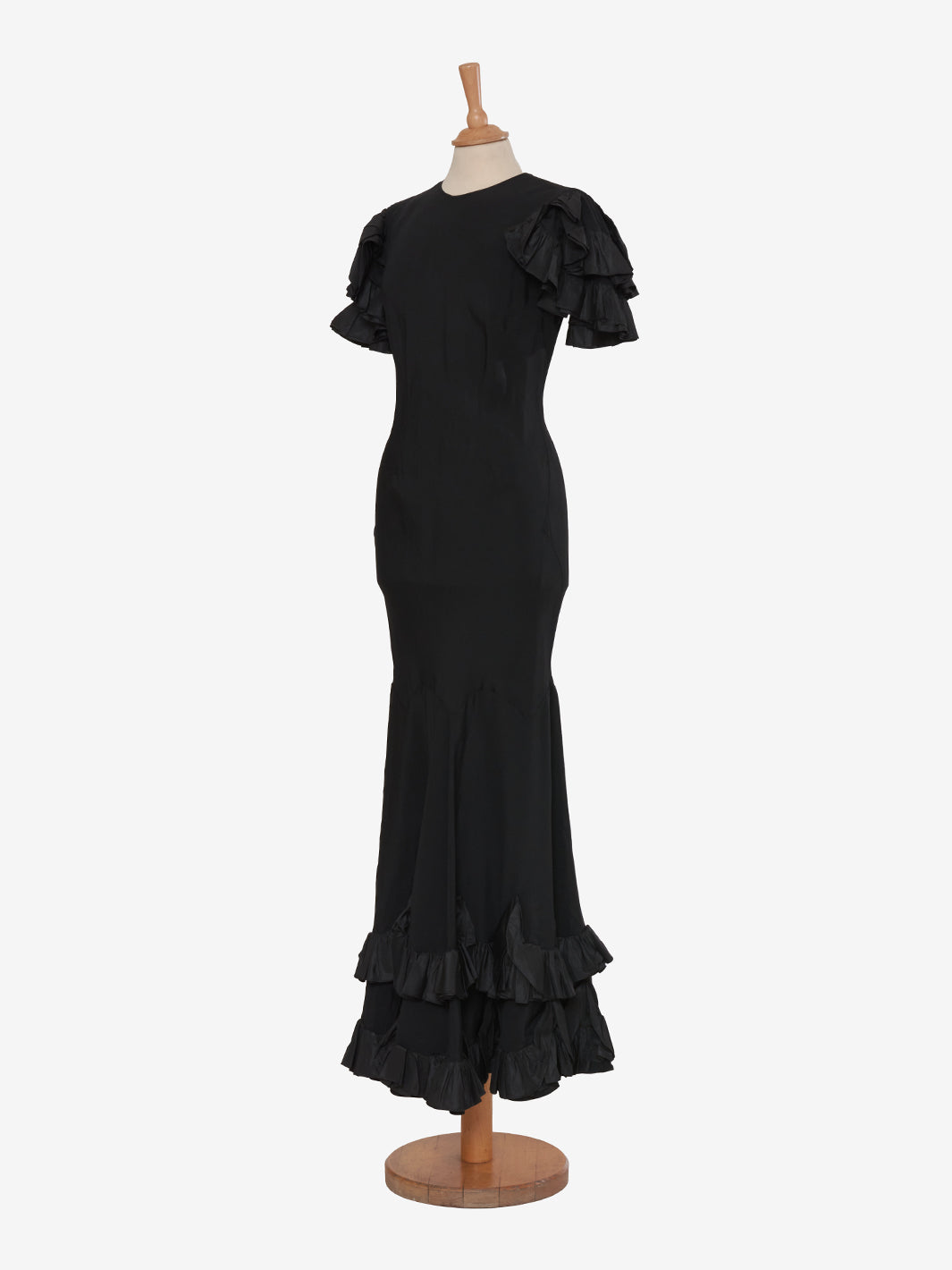 Vintage ruffle taffetà dress - '36s AR003  Vintage 