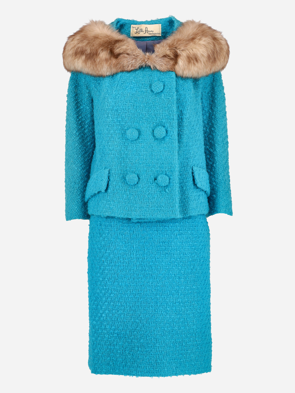 Wool Suit With Fur Collar - 60s