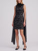 Structured Cocktail Dress with Textured Embroidery and Chiffon Stole AR072  Vintage 