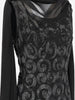 Structured Cocktail Dress with Textured Embroidery and Chiffon Stole AR072  Vintage 