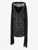 Structured Cocktail Dress with Textured Embroidery and Chiffon Stole AR072  Vintage 