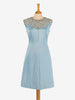 Satin Dress With Embroidered Beaded Flowers - 60s AR096  Vintage 
