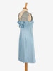 Satin Dress With Embroidered Beaded Flowers - 60s AR096  Vintage 
