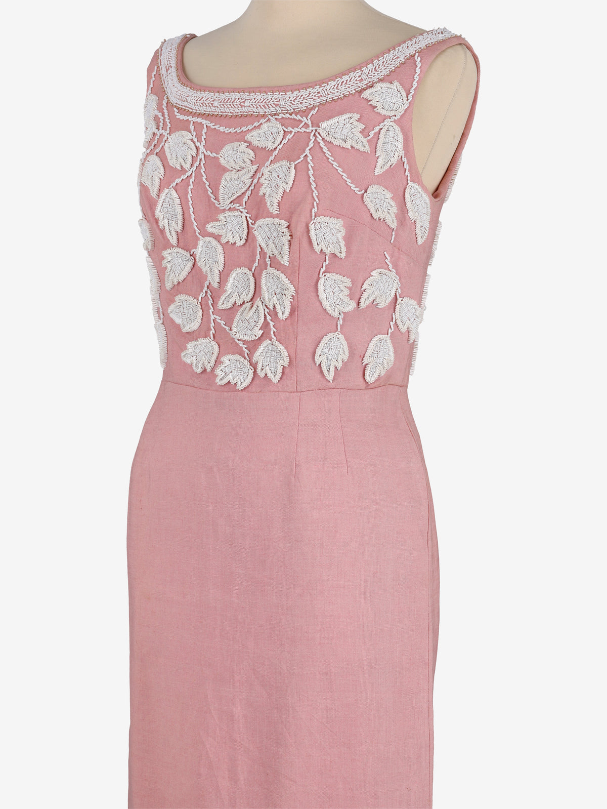 Vintage 1960s Dress in Pink with Beaded Details AR103  Vintage 