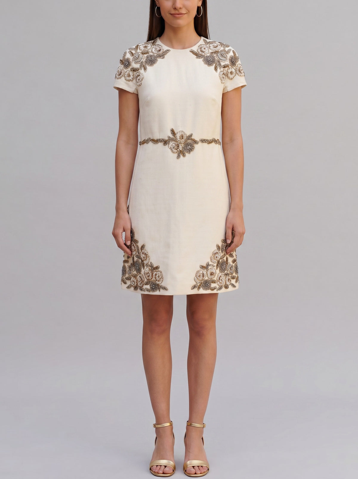 Vintage Couture Mini Dress with 3D Floral Embroidery AR120  Vintage 
