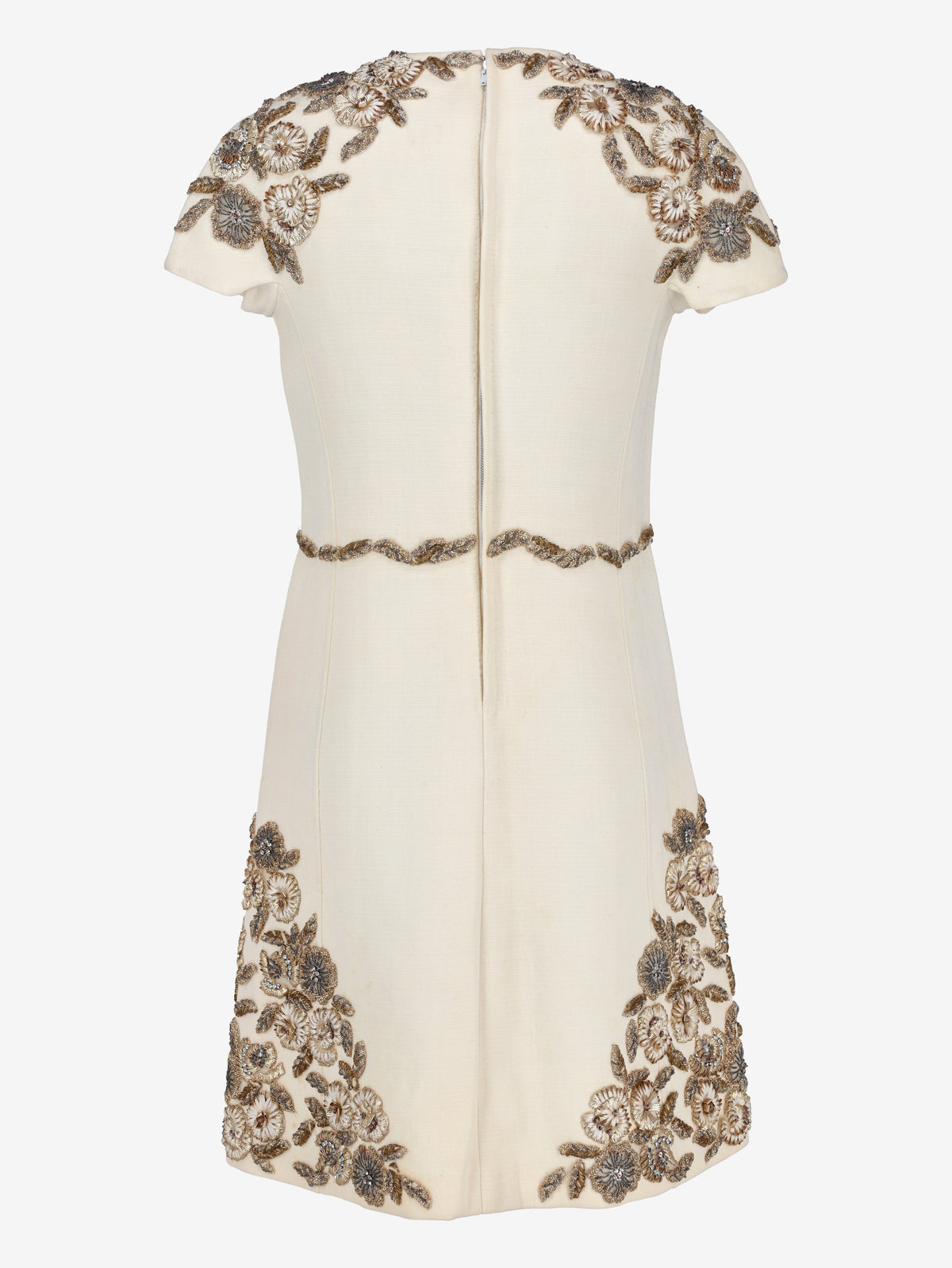 Vintage Couture Mini Dress with 3D Floral Embroidery AR120  Vintage 