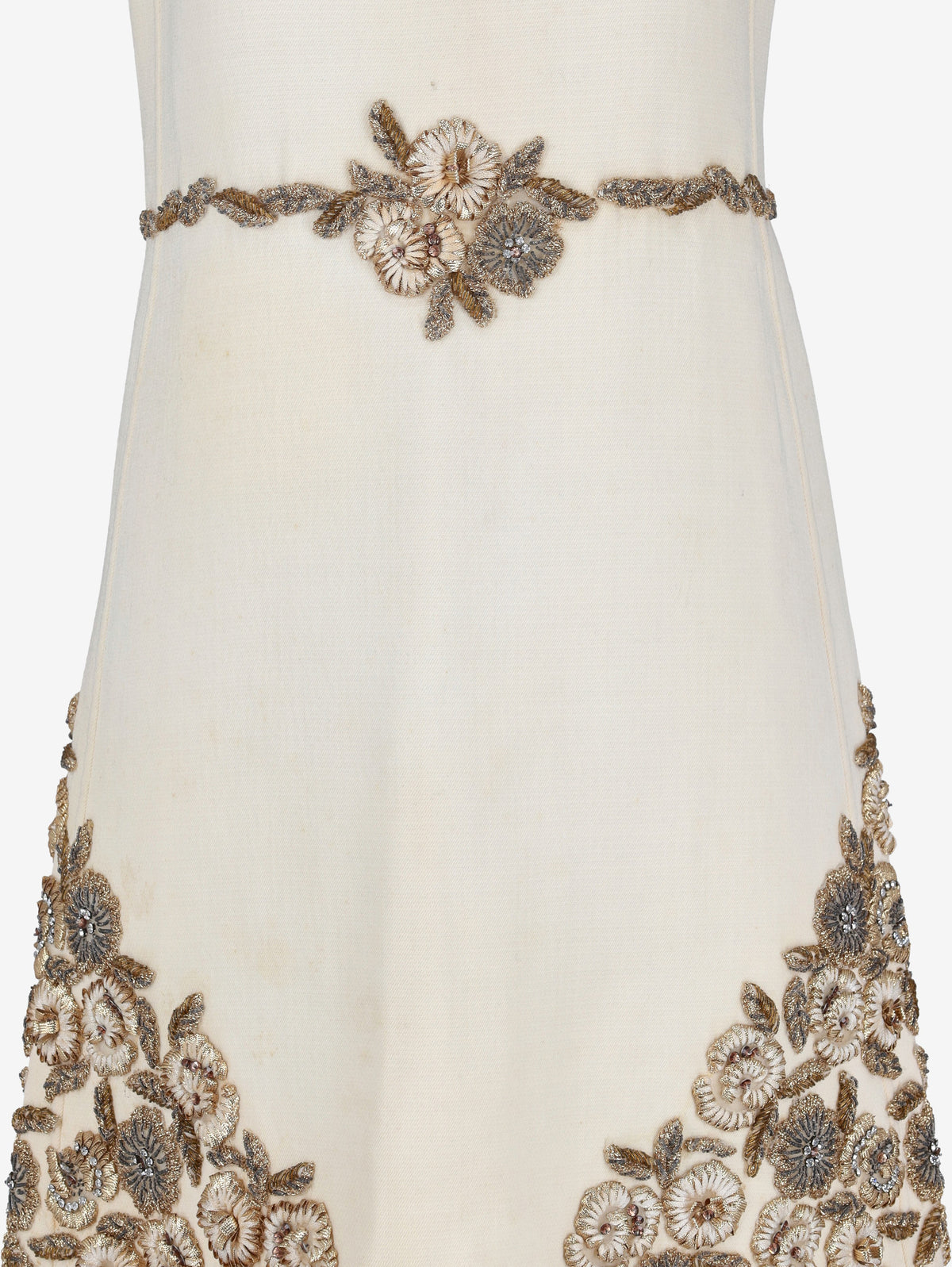 Vintage Couture Mini Dress with 3D Floral Embroidery AR120  Vintage 