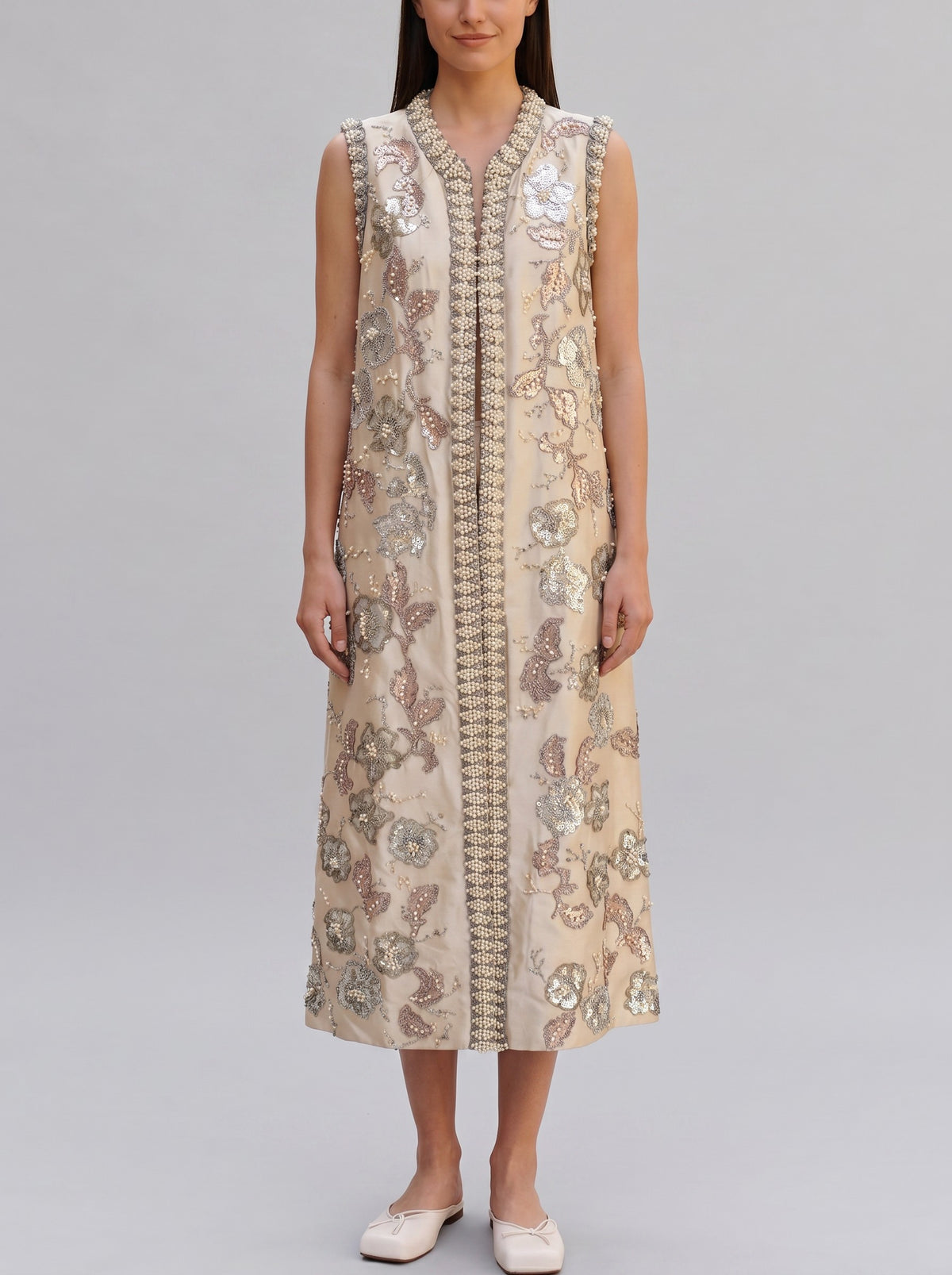 Vintage Couture Embroidered Long Vest AR126  Vintage 