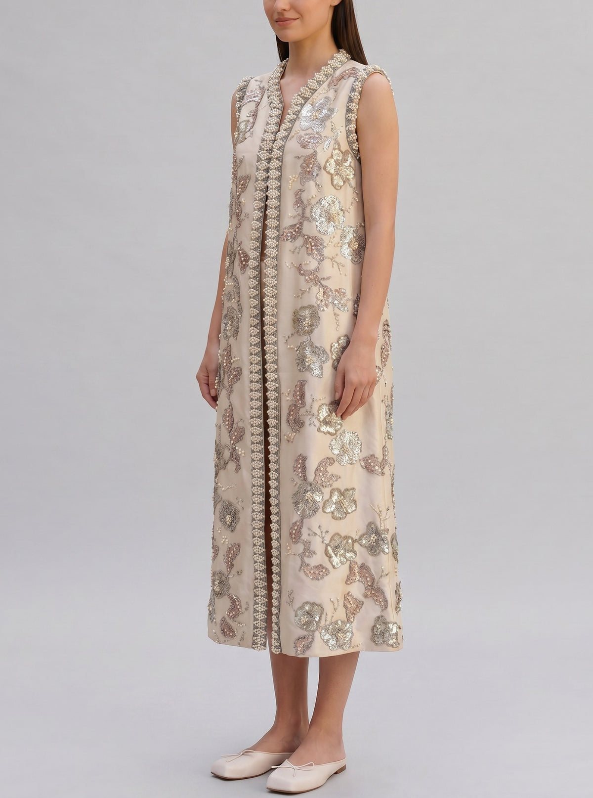 Vintage Couture Embroidered Long Vest AR126  Vintage 