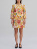 1960s Flower Power Vintage Mini Dress with 3D Floral Embroidery AR129  Vintage 
