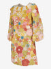 1960s Flower Power Vintage Mini Dress with 3D Floral Embroidery AR129  Vintage 