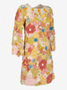 1960s Flower Power Vintage Mini Dress with 3D Floral Embroidery AR129  Vintage 