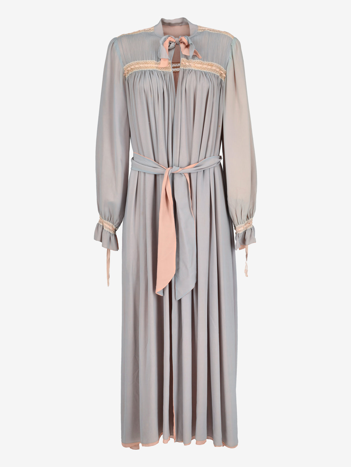 1970s Romantic Prairie Maxi Dress AR131  Vintage 
