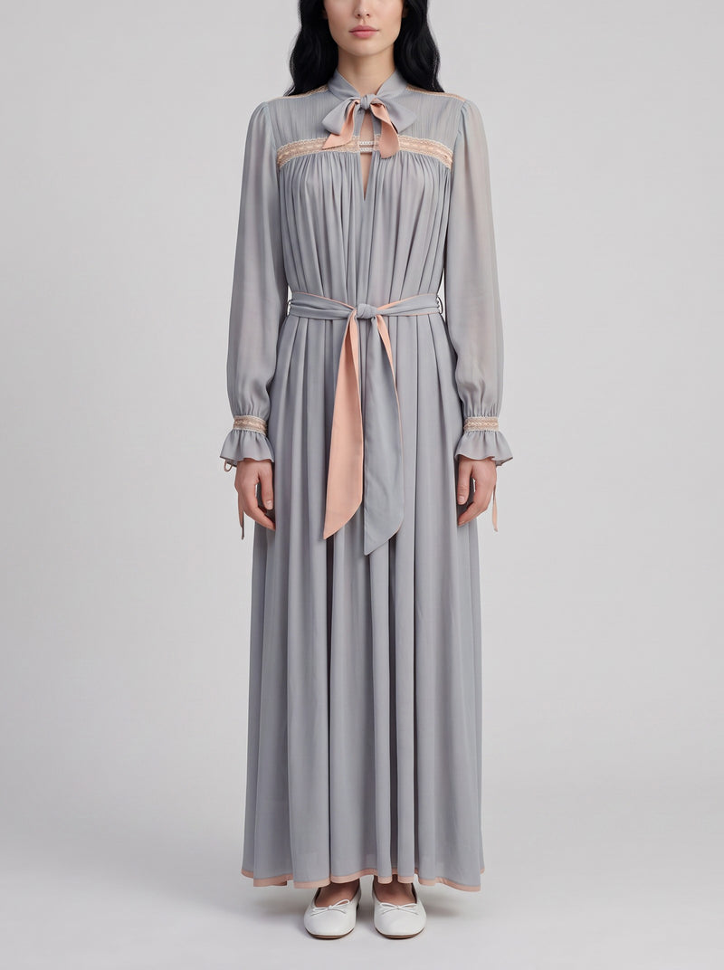 1970s Romantic Prairie Maxi Dress AR131  Vintage 