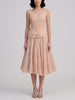 Vintage Blush Pink Floral Lace Evening Gown with Rhinestone Buckle - 1950s AR135  Vintage 