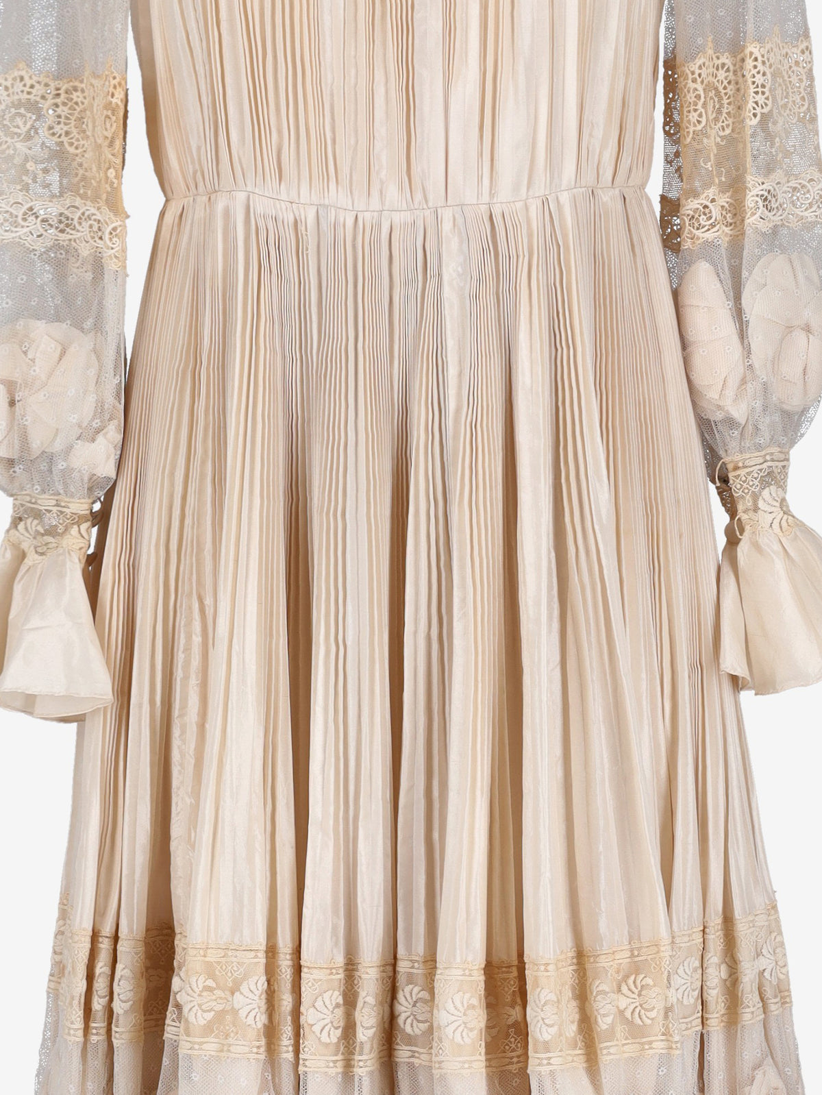 Edwardian Revival Pleated Maxi Dress AR138  Vintage 