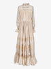 Edwardian Revival Pleated Maxi Dress AR138  Vintage 