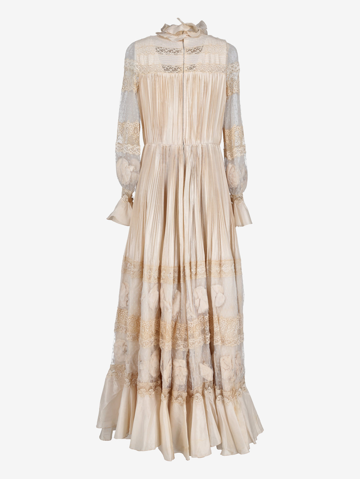 Edwardian Revival Pleated Maxi Dress AR138  Vintage 