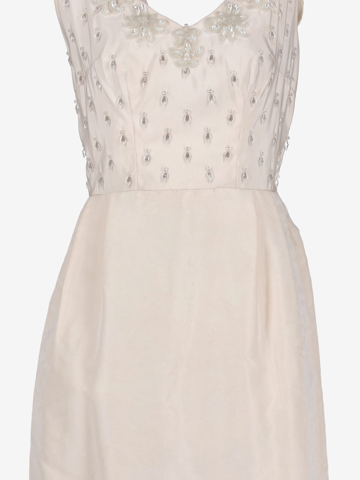 Vintage Ivory Silk Evening Dress with Embroidered Bodice AR153  Vintage 