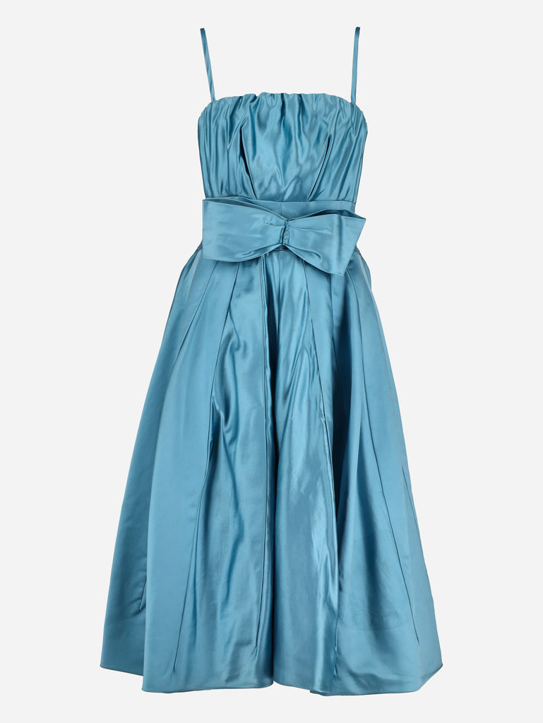 Vintage Silk Dress With Waist Bow - 50s AR156  Vintage 