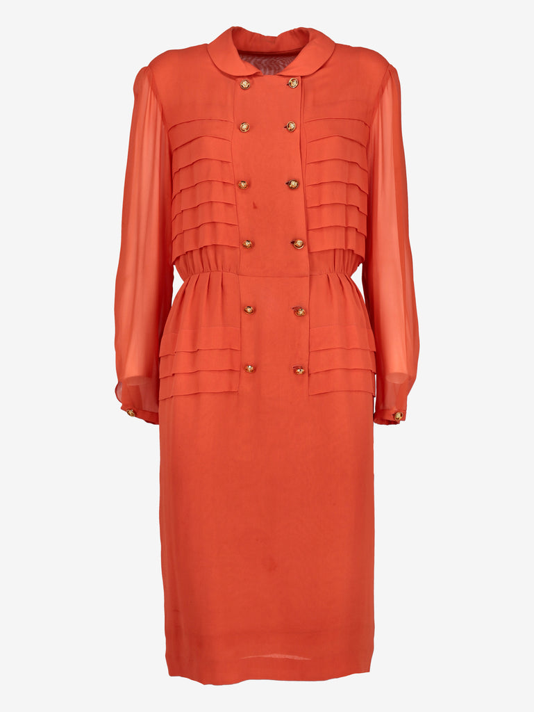 Vintage Double-Breasted Midi Dress with Gold Buttons B10625.4  Vintage 