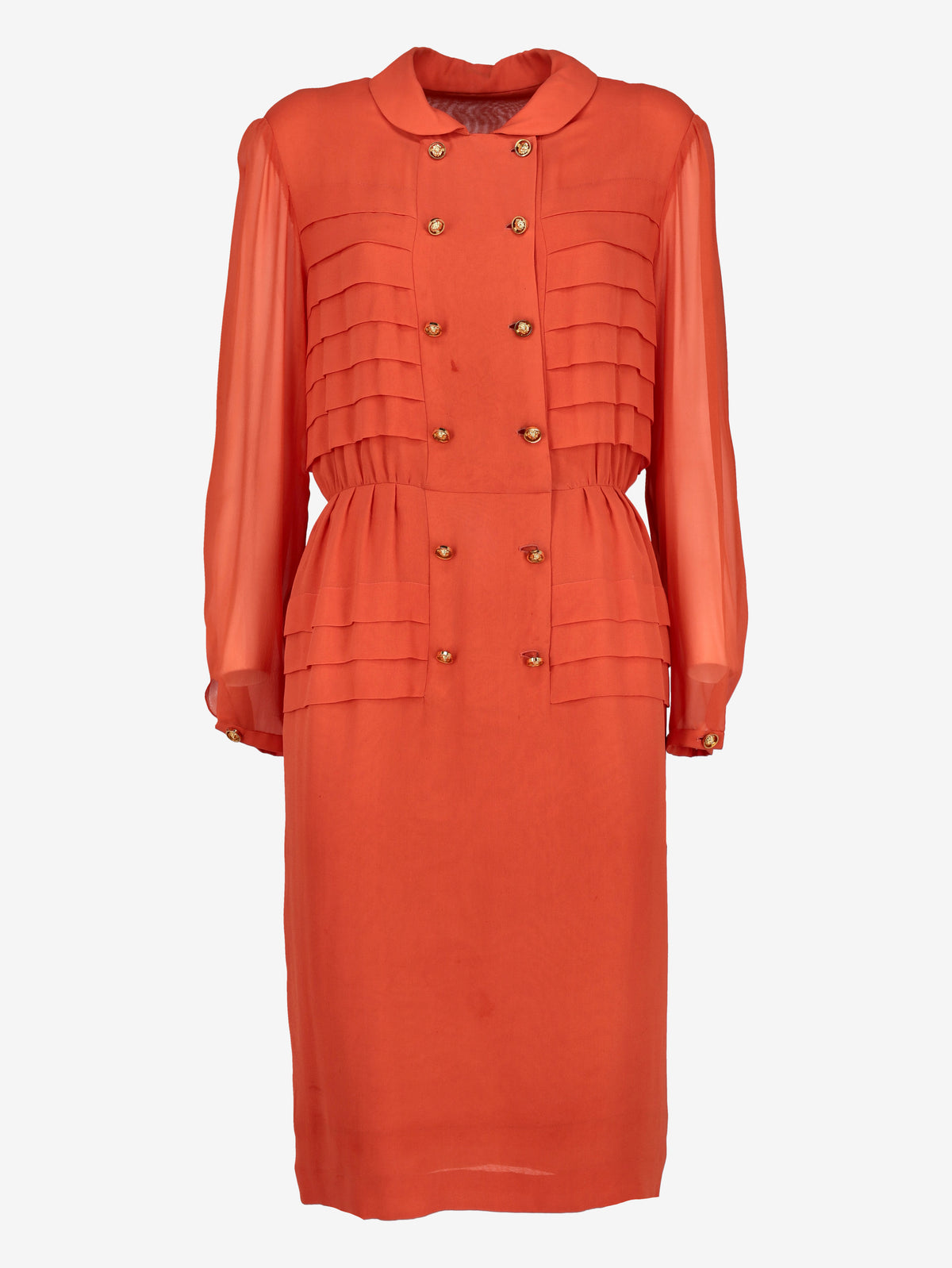 Vintage Double-Breasted Midi Dress with Gold Buttons B10625.4  Vintage 