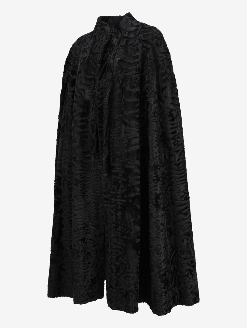 Vintage Black Astrakhan Cape CVM20.48.1  Vintage 