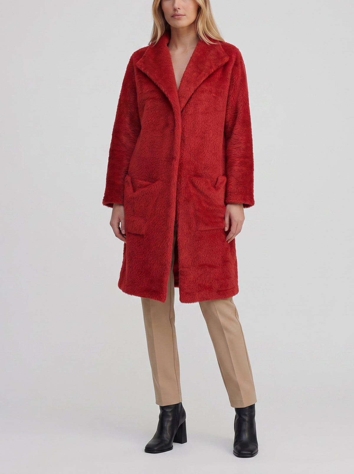 Vintage Red Teddy Coat CVM26.5.8  Vintage 